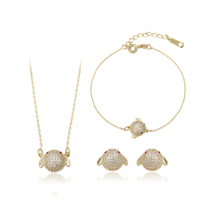 62257 xuping <span class=keywords><strong>gioielli</strong></span> di moda 2020 vendita calda 14k placcato oro della <span class=keywords><strong>ragazza</strong></span> bella regali di pesce insieme dei monili - Product Image 1