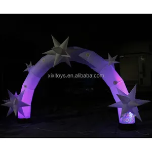 XIXI TOYS Outdoor Wedding Party Events Decorations Inflatable LED Lighting Stars Arch Blow Up Sparkling Gate