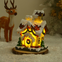 Décoration de noël résine petite maison Miniature paysage Art déco enfant/adolescent européen décoratif veilleuse cadeau