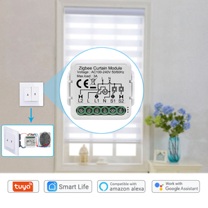 Solución Zigbee, Módulo de Interruptor de Cortina Inteligente Zigbee 3.0, Controlador de Pared <span class=keywords><strong>con</strong></span> App Tuya, Compatible <span class=keywords><strong>con</strong></span> <span class=keywords><strong>Alexa</strong></span> - Product Image 3