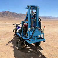 Machine de forage de puits d'eau sur roues, hydraulique, diesel, haute efficacité, 300 mètres, foreuse rotative, moteur de plateforme de forage