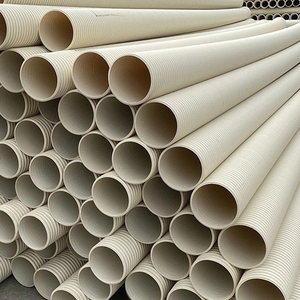 Trắng <span class=keywords><strong>PVC</strong></span> đôi tường sóng cống ống 12 inch quản lý nước đường thoát nước giải pháp - Product Image 3