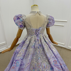 Vestido de fiesta de lujo color lila para niñas Wn1787, vestidos de flores con cristales coloridos para bodas, Vestidos De Nina Jancemebr - Product Image 3