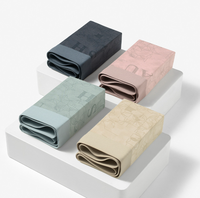 Lot de 4 boxers pour hommes en coton tricoté, écologiques, respirants, antibactériens, imprimés, taille mi-haute, avec logo à la ceinture, emballage en boîte