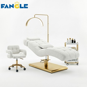 <span class=keywords><strong>Lit</strong></span> de cils incurvé à base dorée, en velours marron, très demandé, pour soins du visage, spa, massage, avec réglage du cou, <span class=keywords><strong>lit</strong></span> de cils de luxe - Product Image 6