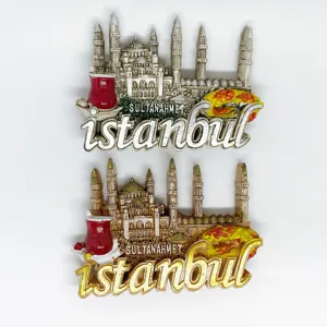 YIWU BaiWen Großhandel Werbe Truthahn Istanbul Souvenir Harz 3D Hand machen Kühlschrank Magnet