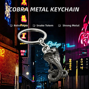 Porte-clés Cobra Solaire Style Vintage 2026 pour Hommes, Pendentif Serpent en Alliage de Zinc, Design Rond Étanche, Tendance Urbaine - Product Image 2