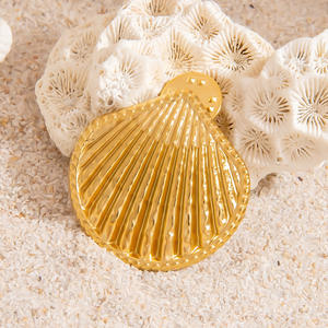 Broche de Concha Estilo Europeo Americano, Chapado en Oro de 18k, Moda Femenina, Elegante, para Uso Diario - Product Image 2