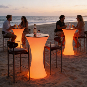 Muebles de Exterior con Luces LED, Muebles de Plástico Usados para Salón de <span class=keywords><strong>Hookah</strong></span>, Mesa y Silla de Bar con Iluminación LED, Conjuntos de Sofás para Eventos - Product Image 5