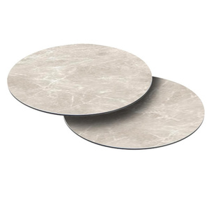 <span class=keywords><strong>Table</strong></span> <span class=keywords><strong>basse</strong></span> extensible moderne en <span class=keywords><strong>céramique</strong></span> et verre avec dessus rotatif et support chromé pour le salon - Product Image 4