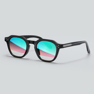 Lunettes de soleil rectangulaires transparentes à monture complète, verres miroir dégradés, protection solaire élégante pour femmes, adultes - Product Image 4
