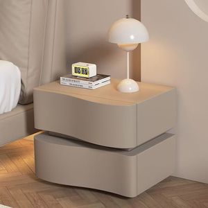 Table de <span class=keywords><strong>chevet</strong></span> en bois massif avec rails coulissants silencieux de style <span class=keywords><strong>scandinave</strong></span>, design tendance, avec lumière LED nocturne - Product Image 6