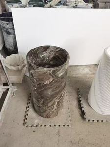 Lavabos et vasques sur pied en marbre noir Marquina poli, lavabo <span class=keywords><strong>de</strong></span> salle <span class=keywords><strong>de</strong></span> bain moderne autoportant - Product Image 3