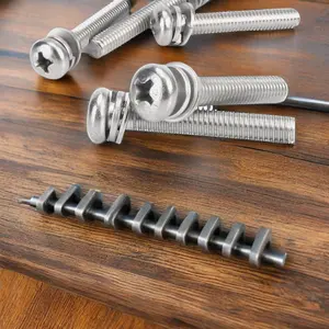 Customizable 304 Stainless Steel M4*12 Pan Triple Combination Screws Cross-Head Phillips Machine Screw