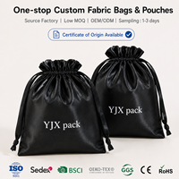 Kantong Debu Satin Hitam Besar Kantong Kemasan Satin Tali Serut Kantong Satin Mini untuk Perjalanan Dengan Logo Cetak