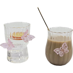 Festival Presente 325ml Borboleta Vertical Stripes Copo De Café De Vidro - Product Image 4