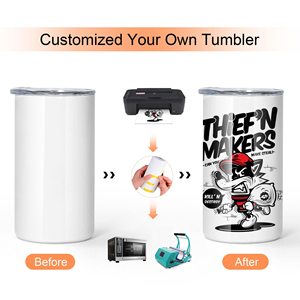 12oz Sublimation Tumblers with Lids and Straws Stainless Steel Skinny Tumblers for Kids <b>Double</b> <b>Wall</b> Vacuum Insulated Tumbler - Product Image 3