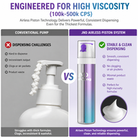 Flacon pompe sans air personnalisé à double compartiment, distributeur haute viscosité pour emballage cosmétique (crème visage, lotion, masque facial) en plastique PP