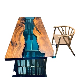 Wholesale Luxury Furniture Living Room Conference <strong>Table</strong> <strong>Top</strong> <strong>Resin</strong> Epoxy Blue River Ocean Glass <strong>Resin</strong> Dining <strong>Table</strong> - Product Image 1