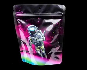Ba lô tùy chỉnh 3.5g 14g 28g lá nhôm đứng lên Túi Ziplock đứng lên túi mùi bằng chứng thức ăn vật nuôi bao bì túi Mylar - Product Image 5