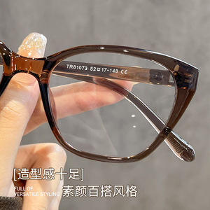 กรอบแว่นตา Danyang Cat Eye TR90 ขนาด 52 มม. สำหรับผู้หญิง ทรงโอเวอร์ไซส์ สไตล์เรโทร ดีไซน์หรูหรา รุ่น 81073 เลนส์พลาสติก - Product Image 4