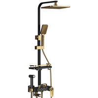 Ensemble de douche domestique à température constante pressurisée, kit de pomme de douche ABS, style pluie, robinet au design carré moderne