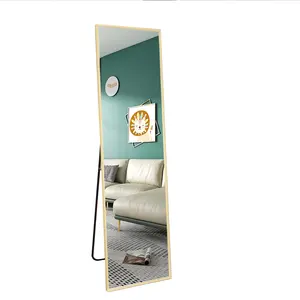 Aluminum alloy frame gold mirror long standing floor full length large mirror for bedroom or living room home decor miroir