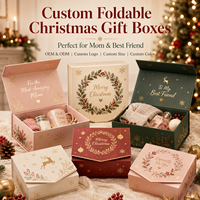 Cajas de Regalo Navideñas Plegables Magnéticas de Cartón Rígido de 1200 g/m² con Laminación Mate UV para Mujeres y Hombres