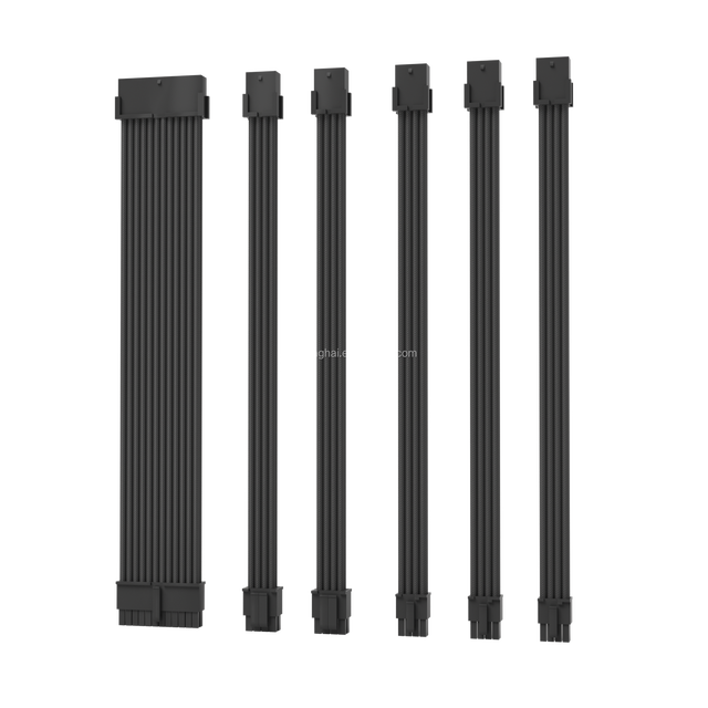 18AWG 30cm Sleeved Power Supply Extension Cable Kit 24pin ATX 2x 4+4pin EPS 3x 6+2pin PCI-E PSU ATX PCIe
