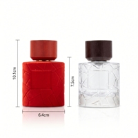 Flacons de parfum ronds personnalisés pour cadeaux de mariage, 100 ml, vides, emballage luxueux en verre floqué rouge, avec couvercle en bois