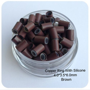 Cuentas de Silicona con Revestimiento de Cobre de 6.0mm al por Mayor, <span class=keywords><strong>Micro</strong></span> Anillos, Eslabones, Cuentas para Herramientas de Extensión de Cabello, Cuentas de Silicona para Extensión de Cabello - Product Image 2