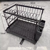 Égouttoir à vaisselle pliable moderne multifonctionnel XDRD en acier au carbone robuste à 2 niveaux, écologique, pour l'organisation de la cuisine