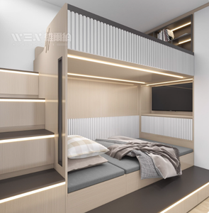 Litera moderna para apartamento con sofá y consola de <span class=keywords><strong>TV</strong></span>, diseño de cama alta para adultos, decoración del hogar - Product Image 2