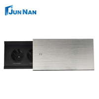Interruptor de Pared Eléctrico con Control Remoto de Aleación de Aluminio, Enchufe Oculto Montado en Escritorio, Enchufe Deslizante de Datos y Energía para Mesa