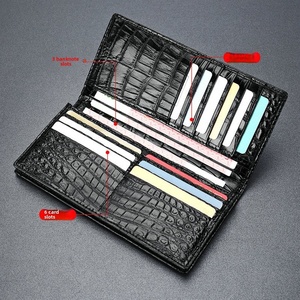 Cartera Larga de Cuero de Cocodrilo para Hombre, Clip para Traje de Negocios, Tarjetero, Billetera Casual de Cuero, Auténtico Cuero de Vientre de Cocodrilo - Product Image 2