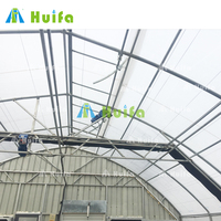 Huifa Commerciële Enkelspannings Landbouwkas Kit Zware Aluminium Frame PE Folie + Lichtdeprivatiegordijnen