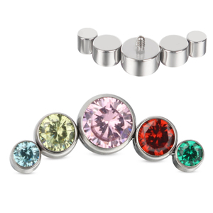 Pendientes <span class=keywords><strong>de</strong></span> Titanio ASTM F136 <span class=keywords><strong>de</strong></span> Alta Calidad con Rosca Interna y Zirconia para Labret, <span class=keywords><strong>Piercing</strong></span> <span class=keywords><strong>de</strong></span> <span class=keywords><strong>Labio</strong></span>, Joyería Punk - Product Image 6