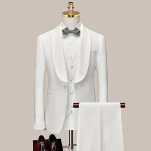 Trắng chú rể người đàn ông phù hợp với Slim <span class=keywords><strong>TUXEDO</strong></span> duy nhất ngực phù hợp với thiết lập cho nam giới mặc đám cưới <span class=keywords><strong>2025</strong></span> - Product Image 3