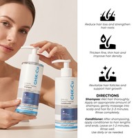 Ensemble Shampooing et Après-Shampooing Marque Blanche pour Femme Noire, Peptide de Cuivre Bleu GHK-Cu + AHK-Cu Produits Efficaces pour la Croissance des Cheveux