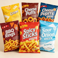 Sachet d'emballage alimentaire Bosheng personnalisé imprimé, scellé au centre, sous vide, résistant à l'humidité, en PE laminé, pour snacks, biscuits et gâteaux