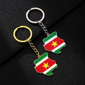 ธงแผนที่ประจำชาติของซูรินาเมพวงกุญแจเครื่องประดับแฟชั่นทำจากสเตนเลสกันน้ำ2025สำหรับผู้หญิงและผู้ชาย - Product Image 2