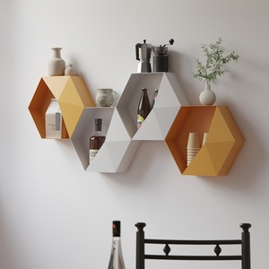 KINNO Meilleure Vente Style Nordique Étagère Murale Créative Cloison Suspendue Salon Salle À Manger Porche Décoration Murale <span class=keywords><strong>CD</strong></span> Rack De Stockage - Product Image 2