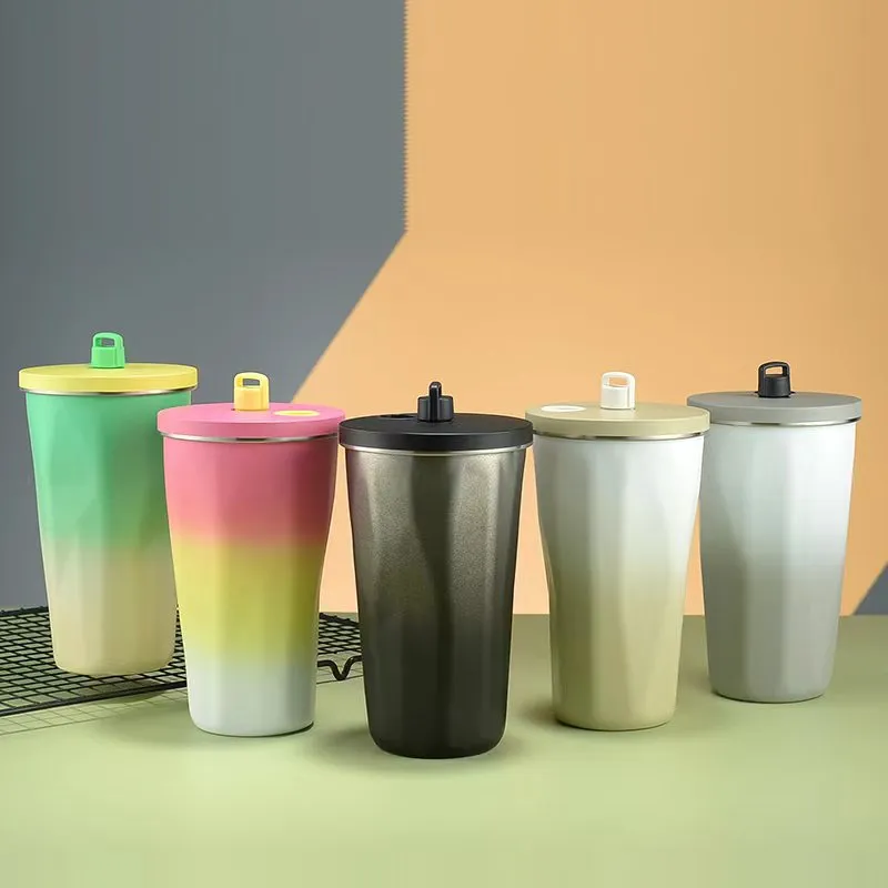 M11 Stainless steel popular coffee Diamond Straw cup Large -capacity Insulation Water Cup Summer Car Coffee Tumbler