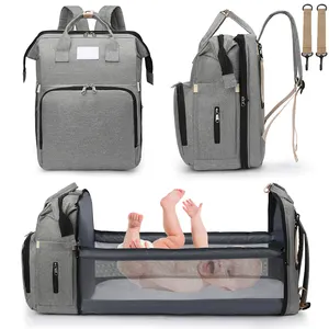 حقيبة حفاضات للأم متعددة الوظائف قابلة للطي مقاومة للماء حقيبة ظهر فاخرة لحقيبة الأم للأطفال