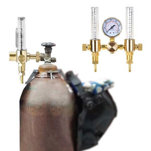 Régulateur de gaz double sortie CGA580 Argon avec débitmètre pour soudeurs TIG MIG - Product Image 1