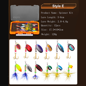 Set <span class=keywords><strong>di</strong></span> 12 Esche Metalliche Rotanti per la Pesca, Kit <span class=keywords><strong>di</strong></span> Esche a Cucchiaio in Metallo, Combo <span class=keywords><strong>di</strong></span> Esche Rotanti, Kit <span class=keywords><strong>di</strong></span> Esche per la Pesca - Product Image 6