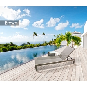 Chaise longue <span class=keywords><strong>de</strong></span> plage en <span class=keywords><strong>tissu</strong></span> maillé avec cadre en aluminium, <span class=keywords><strong>pour</strong></span> <span class=keywords><strong>jardin</strong></span>, hôtel et parc - Product Image 3