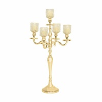 Candélabre en métal de conception nouvelle pour décoration de mariage pièce centrale en laiton or candélabre