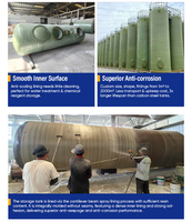 Tanque de Almacenamiento de Productos Químicos de Fibra de Vidrio FRP GRP Hecho a Medida con Bomba, Fuerte Anticorrosión, Larga Vida Útil, Volumen de 1000-200000L
