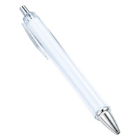 Stylo bille DIY à insertion de papier enroulable 1,0 mm, en plastique transparent, type à pression, avec rouleau de papier remplaçable, pour cadeau promotionnel, vente en gros